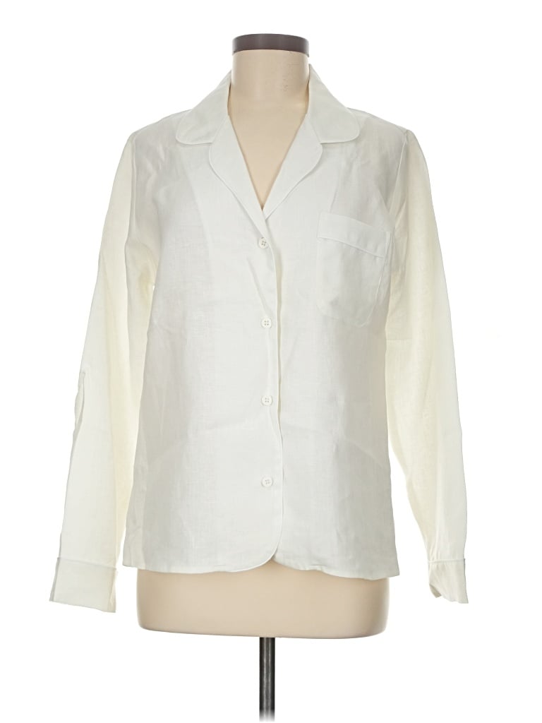 Pre-owned Corey Lynn Calter Long Sleeve Blouse In White