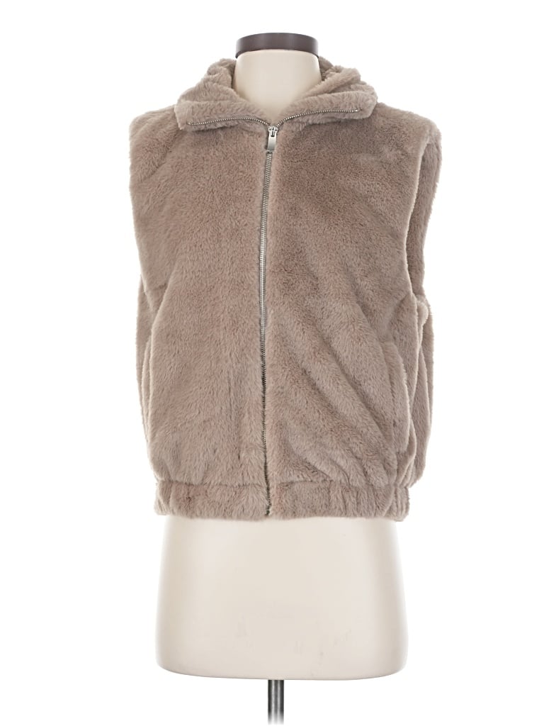 Pre-owned Ashley By 26 International Faux Fur Vest In Tan