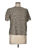 Papermoon 100% Polyester Animal Print Tan Short Sleeve Top Size M (petite) - photo 1