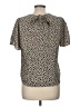 Papermoon 100% Polyester Animal Print Tan Short Sleeve Top Size M (petite) - photo 2