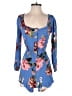 Just Fab 100% Rayon Floral Blue Romper Size XS - photo 1