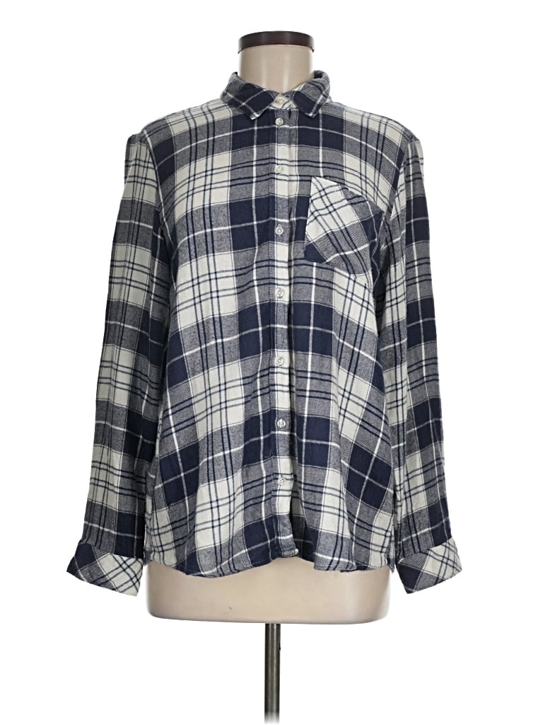 Pre-owned Market & Spruce Long Sleeve Button Down Shirt In Blue