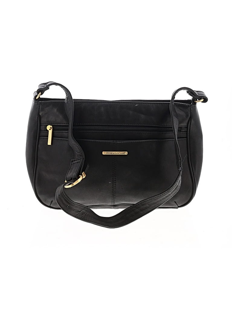 Pre-owned Stone Mountain Leather Crossbody Bag In Black
