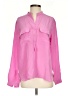 Classics By Worth 100% Silk Solid Pink Long Sleeve Silk Top Size S - photo 1