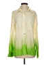 SundayUp 100% Polyester Color Block Green Long Sleeve Blouse Size S - photo 1