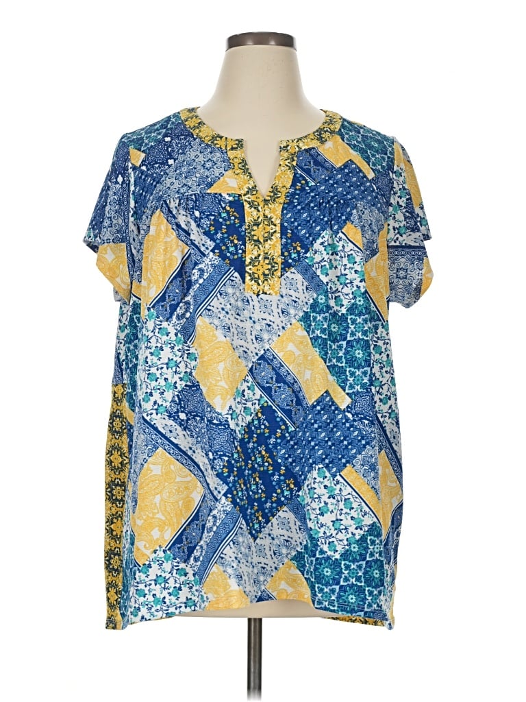 Pre-owned Lee Short Sve Blouse In Blue