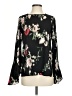 Vince Camuto 100% Polyester Floral Black Long Sleeve Blouse Size XS - photo 1