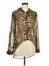 Marisol 100% Polyester Animal Print Brown Long Sleeve Blouse Size M - photo 1