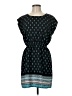 Unbranded 100% Polyester Print Teal Casual Dress Size M - photo 1