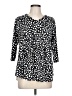 The ZigZag Stripe Polka Dots Black 3/4 Sleeve Blouse Size L - photo 1