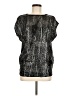 MICHAEL Michael Kors 100% Polyester Metallic Silver Short Sleeve Blouse Size M - photo 1