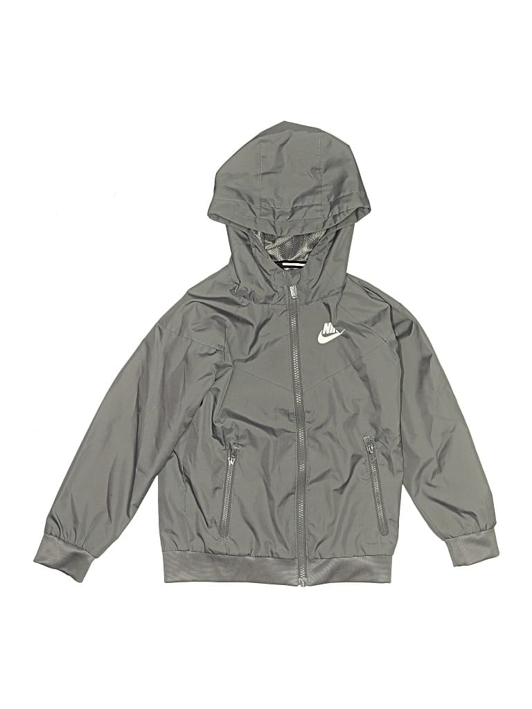 Pre-owned Nike Kids' Windbreaker Jacket In Gray