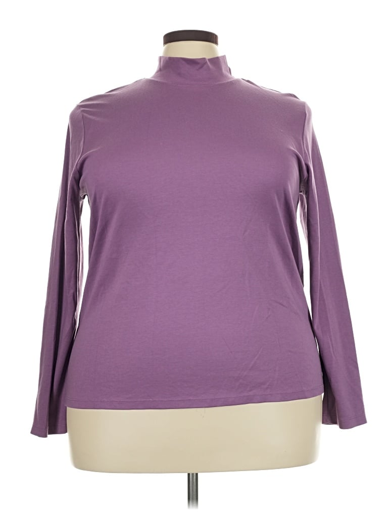 Pre-owned L.l.bean Long Sleeve Turtleneck In Purple