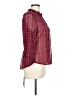 E&M Collection 100% Polyester Plaid Burgundy 3/4 Sleeve Blouse Size L - photo 4
