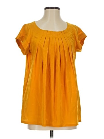 Donna Karan New York Short Sleeve Silk Top (view 1)