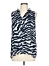 Ann Taylor LOFT Animal Print Blue Black Sleeveless Blouse Size L - photo 1