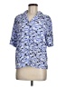 DIVERSITY Petite Print Blue Short Sleeve Blouse Size 8 - photo 1