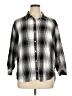 Gloria Vanderbilt Checkered-gingham Black 3/4 Sleeve Button-Down Shirt Size XL - photo 1