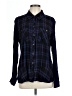 CAbi 100% Rayon Plaid Blue Long Sleeve Button-Down Shirt Size L - photo 1