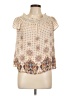 Perseption Concept 100% Polyester Ivory Short Sleeve Blouse Size L - photo 1