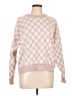 T Tahari Checkered-gingham Pink Pullover Sweater Size L - photo 1