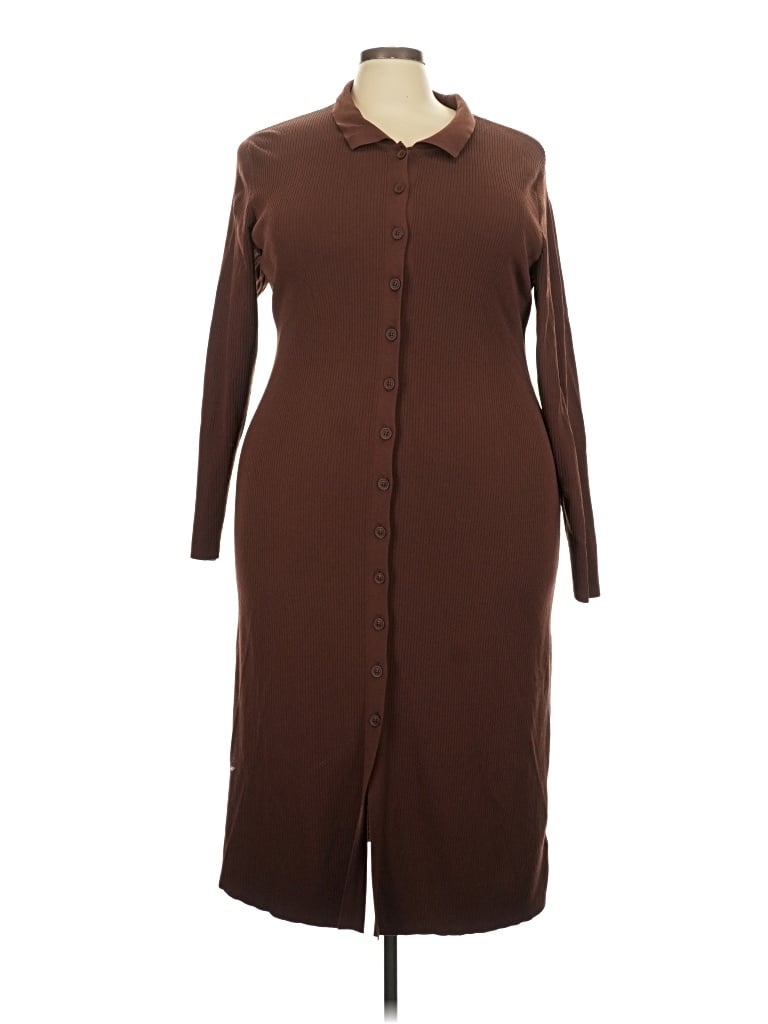 Pre-owned The Drop Casual Dress In Brown