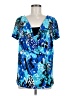 Discreet Blue Short Sleeve Blouse Size MedEstimated - photo 1