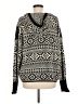 Hem & Thread Print Black Pullover Sweater Size M - photo 2