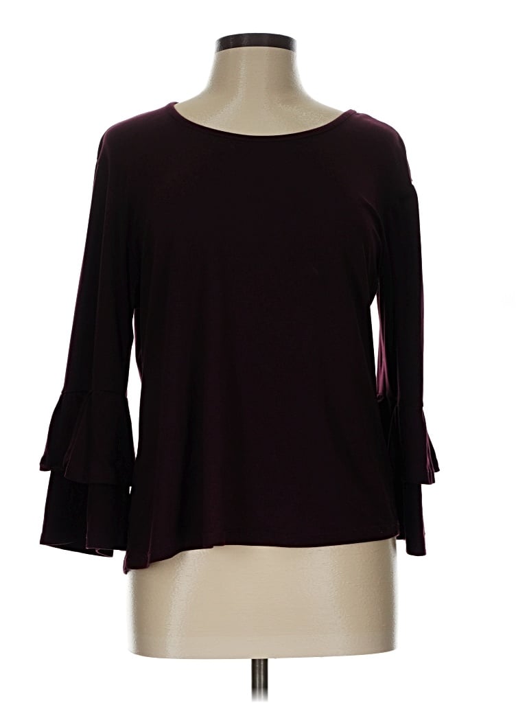Pre-owned J For Justify 3/4 Sleeve T-shirt In Burgundy