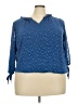 Blousology 100% Polyester Blue 3/4 Sleeve Blouse Size 3X - photo 1