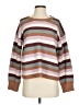 Pink Rose Stripes Brown Pullover Sweater Size S - photo 1