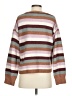 Pink Rose Stripes Brown Pullover Sweater Size S - photo 2