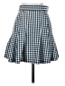 Free People Checkered-gingham Blue Casual Skirt Size 0 - photo 2