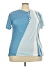 Unbranded Color Block Blue Short Sleeve Top Size 4XL - photo 1