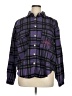 Black Panther Plaid Purple Long Sleeve Blouse Size XL - photo 1