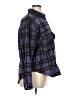 Black Panther Plaid Purple Long Sleeve Blouse Size XL - photo 4