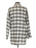 Ci Sono Plaid Silver 3/4 Sleeve Button-Down Shirt Size L - photo 2