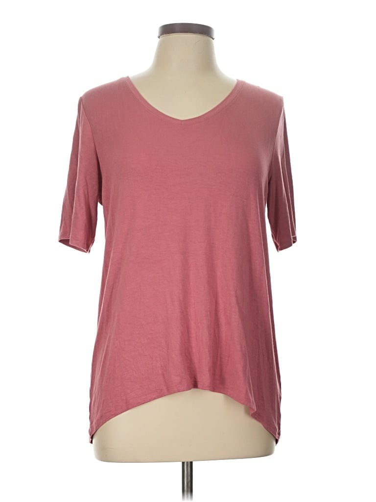 Pre-owned 24/7 Maurices Short Sleeve T-shirt In Burgundy