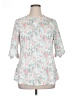 Unbranded Floral Pink 3/4 Sleeve Blouse Size 1X - photo 1