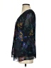 CAbi 100% Polyester Floral Multi Color Black 3/4 Sleeve Blouse Size S - photo 5
