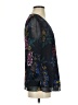 CAbi 100% Polyester Floral Multi Color Black 3/4 Sleeve Blouse Size S - photo 4