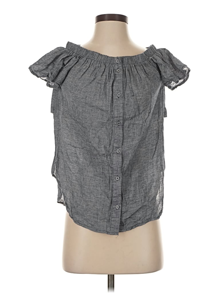Pre-owned Very J Tank Top Gray Ruffles Neckline Tops