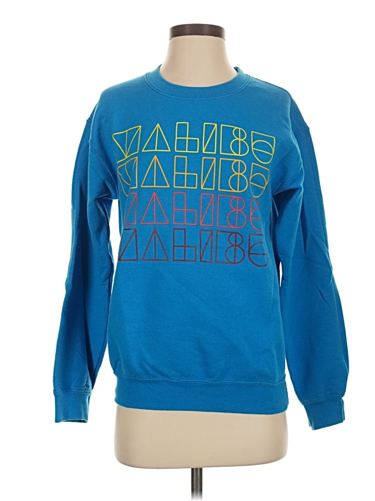 Pre-owned Gildan Sweatshirt In Blue