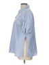 Talbots 100% Cotton Solid Blue Short Sleeve Blouse Size L - photo 5