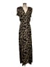 Parker Animal Print Black Brown Casual Dress Size XS - photo 1