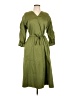 Assorted Brands Solid Green Casual Dress Size L - photo 1