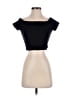 Alice + Olivia Black Short Sleeve Top Size XS - photo 1