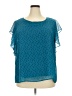 Massini 100% Polyester Teal Short Sleeve Blouse Size 2X - photo 1
