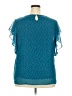 Massini 100% Polyester Teal Short Sleeve Blouse Size 2X - photo 2