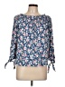 Chaps Blue 3/4 Sleeve Blouse Size L (petite) - photo 1